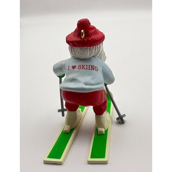Hallmark Keepsake Snowplow Santa Christmas Tree Ornament Skier Winter Skiing - Picture 2 of 10